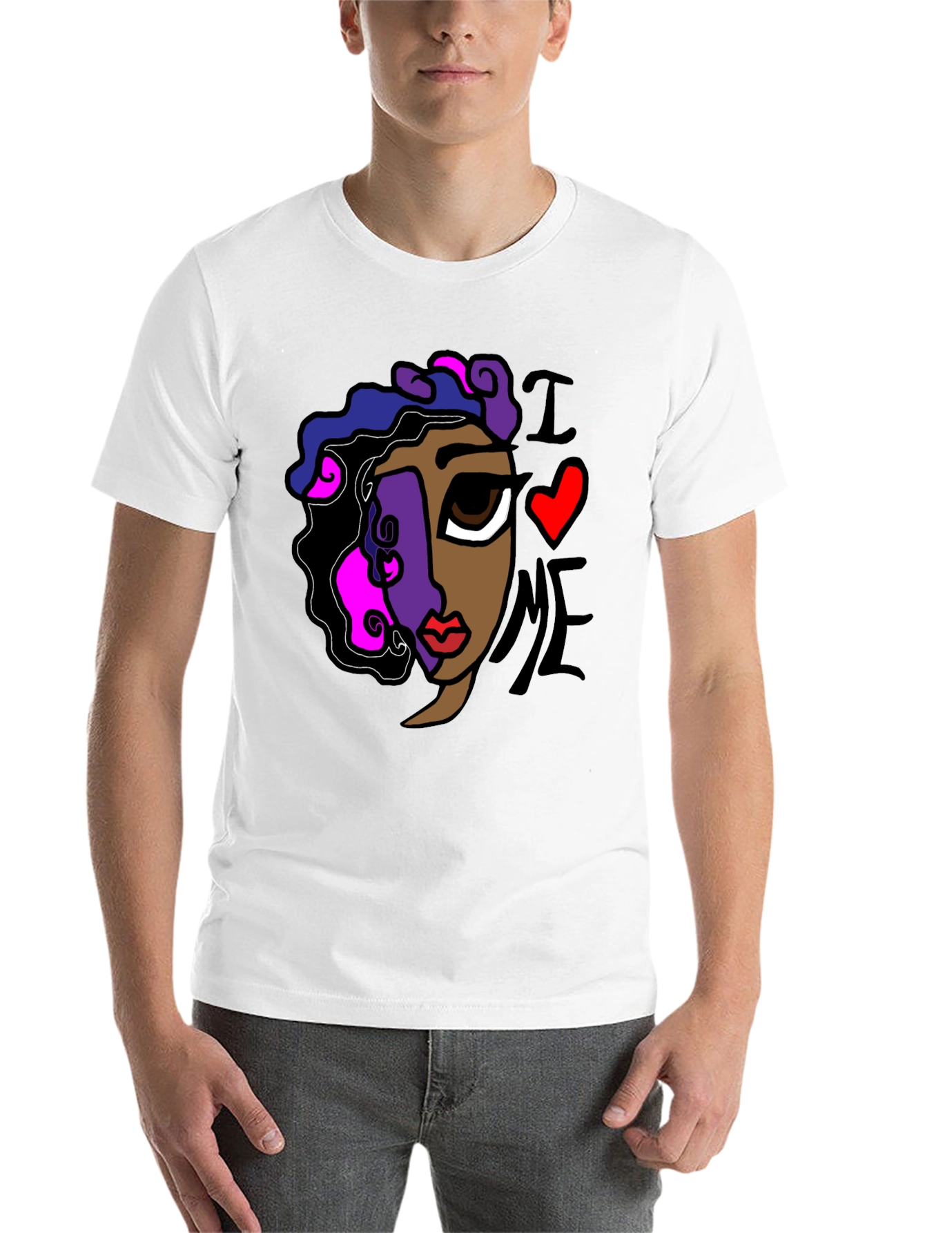 Black Abstract "I Love Me" Graphic Tee view 14
