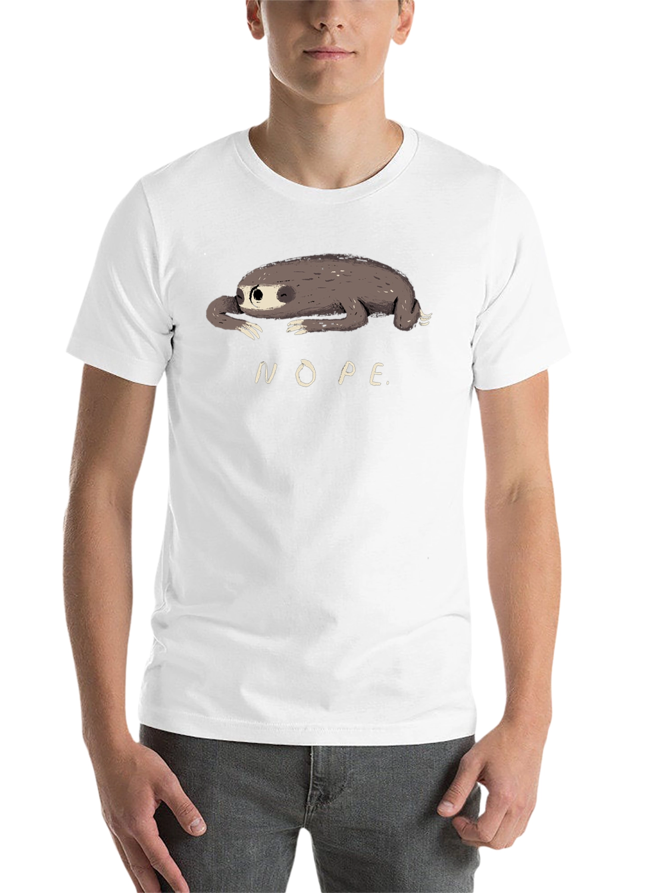 Black Nope Sloth Graphic Tee - Relaxed Style view 14