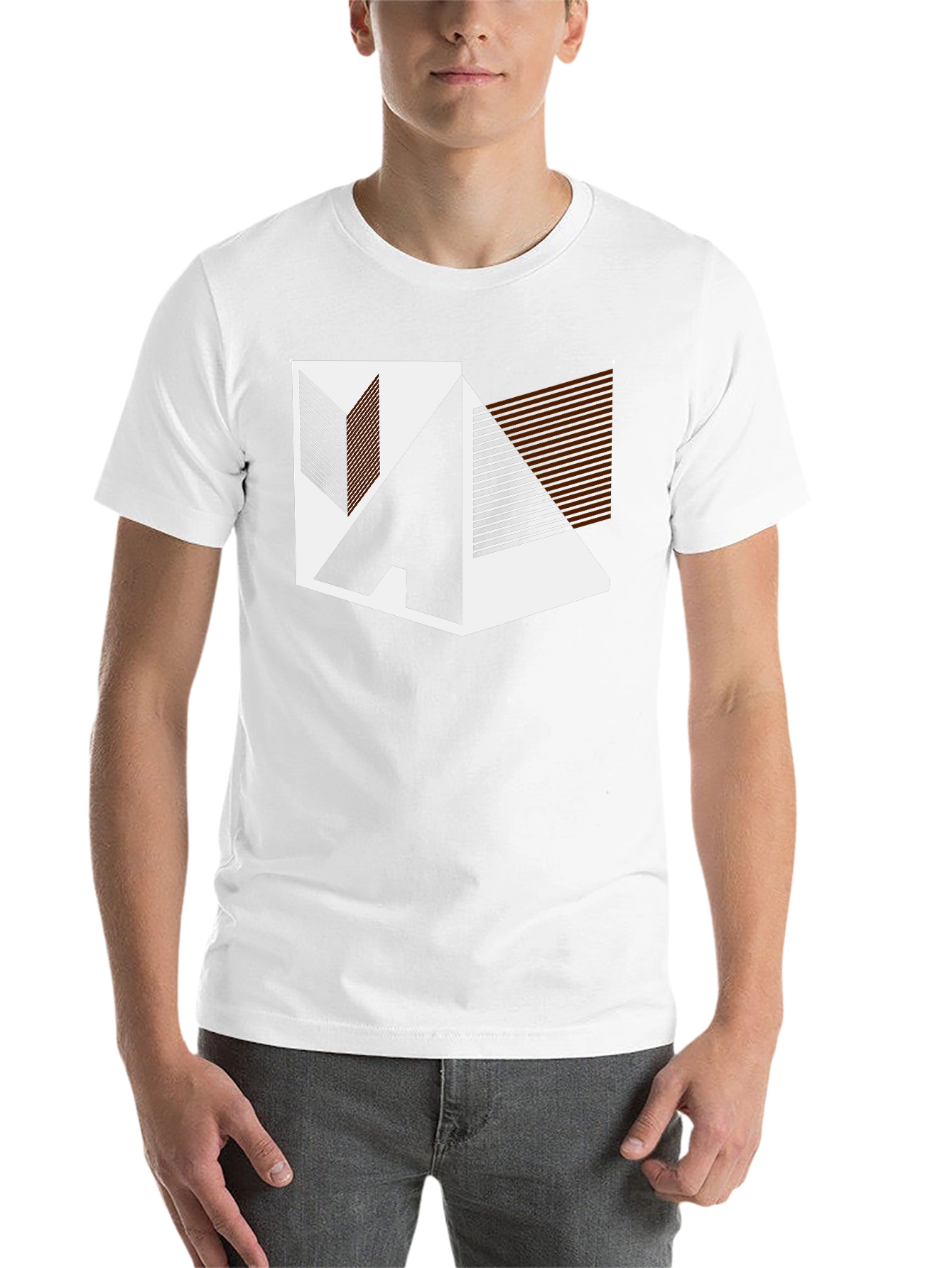 Black Geometric Graphic Print Black T-Shirt view 14
