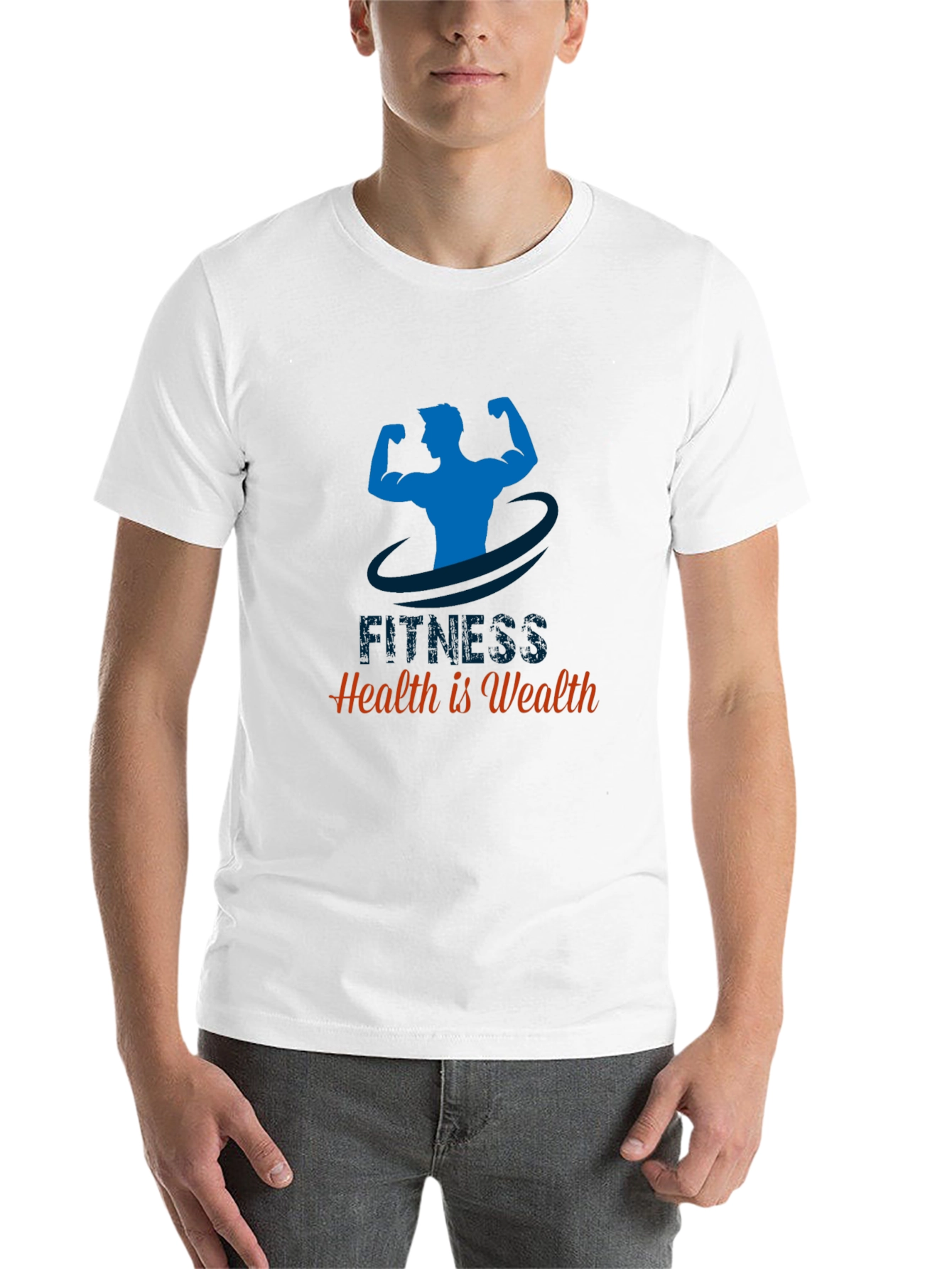 Black Fitness Graphic Tee - Health is Wealth view 14