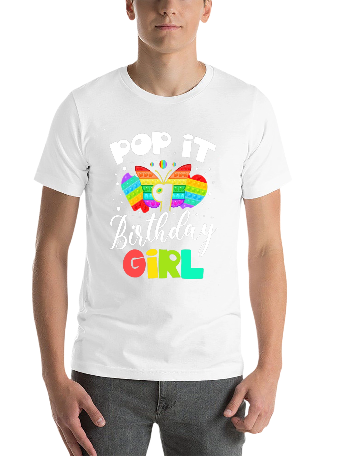 Black Pop It Birthday Girl T-Shirt view 14