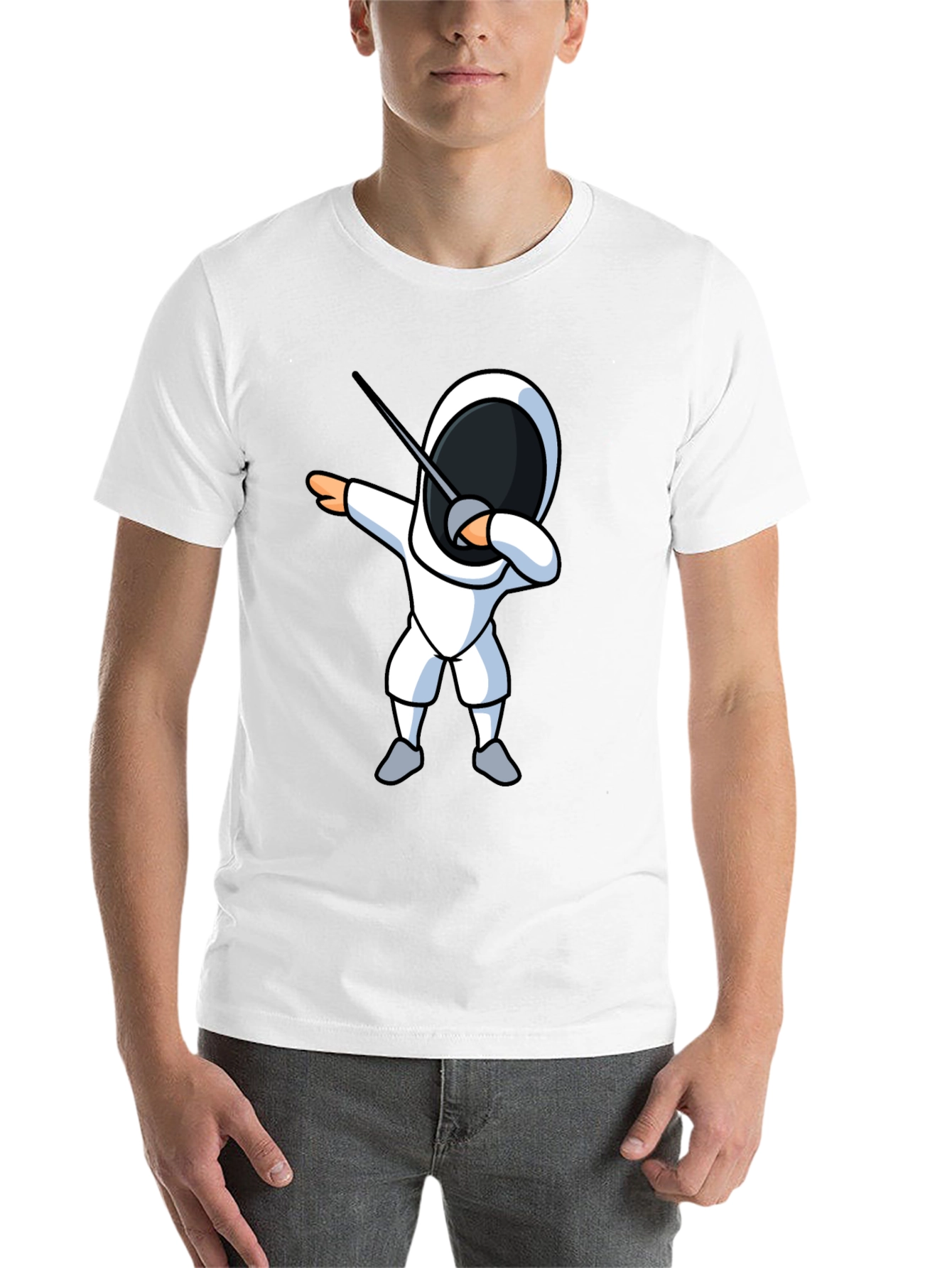 Black Fencing Dabbing T-Shirt - Black Graphic Tee view 14