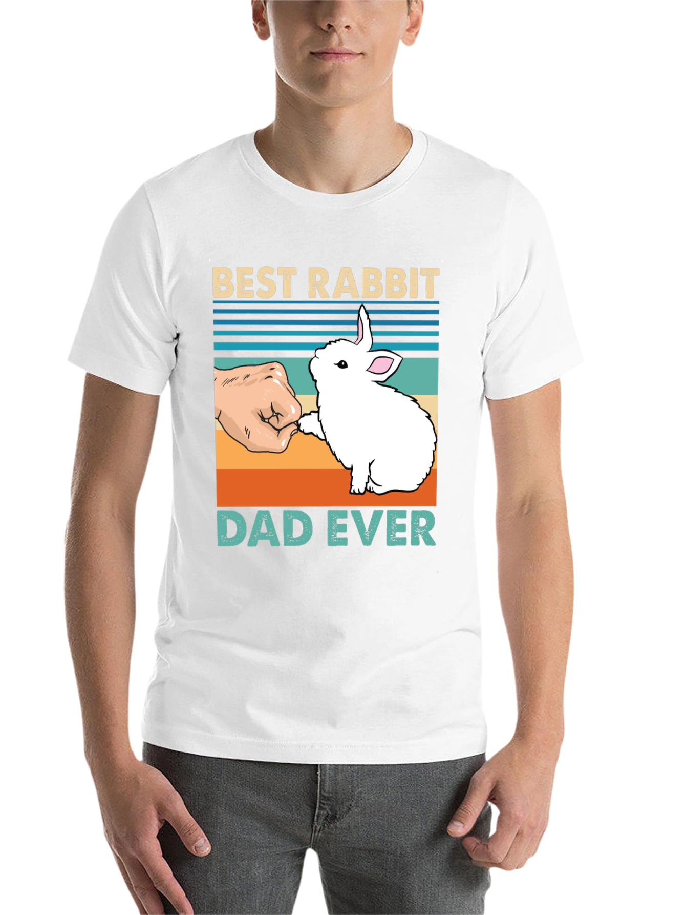 Black Best Rabbit Dad Ever T-Shirt view 14