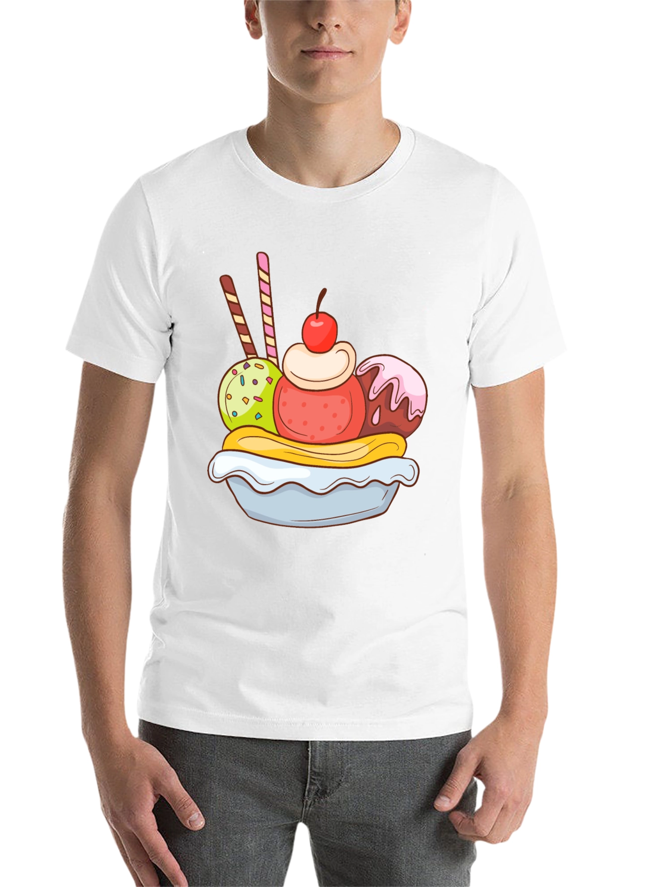 Black Banana Split Graphic Tee - Dessert Lover T-Shirt view 14