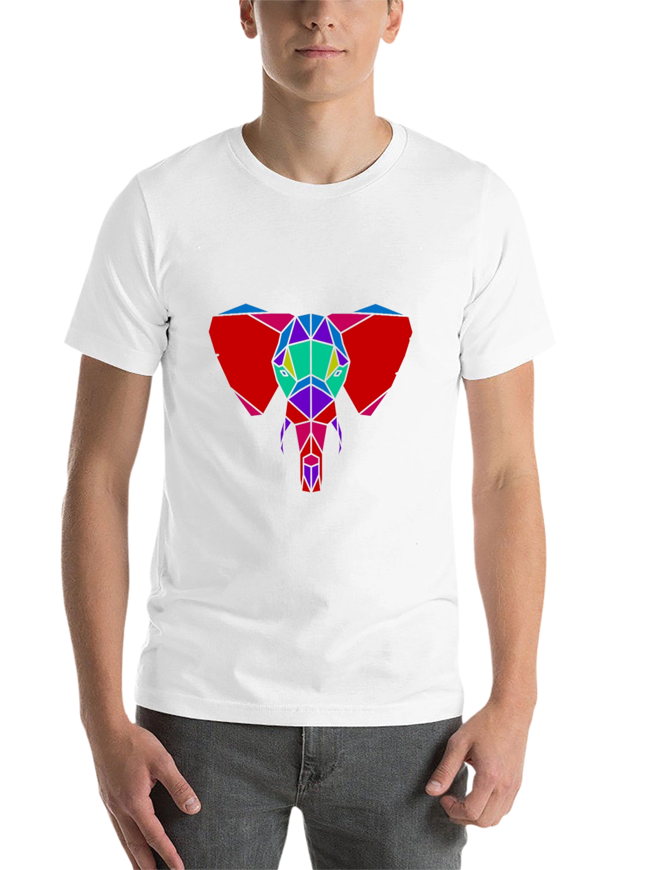 Black Geometric Elephant Graphic Tee - Unique Design view 14