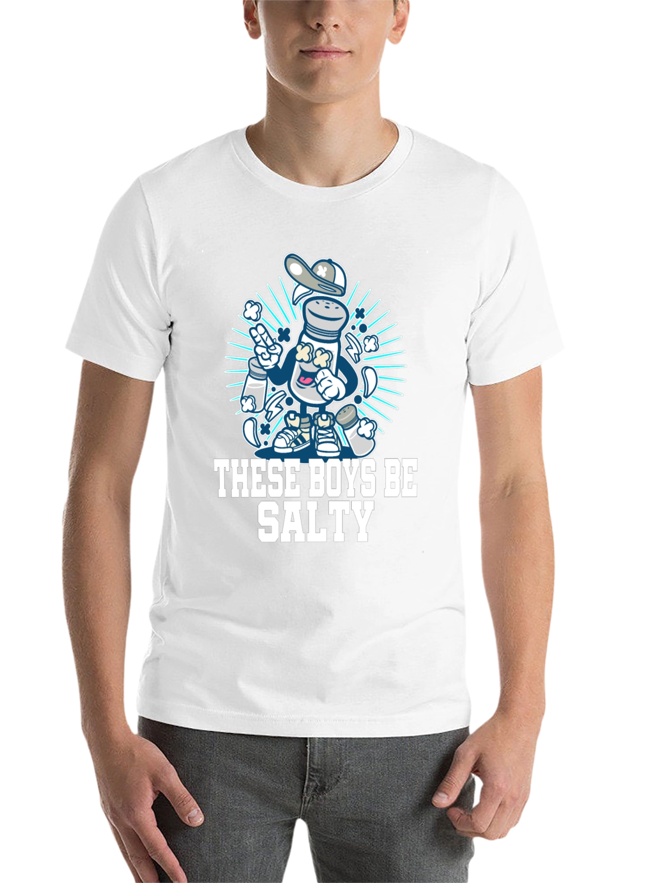 Black Salty Graphic Tee - These Boys Be Salty Funny T-Shirt view 14