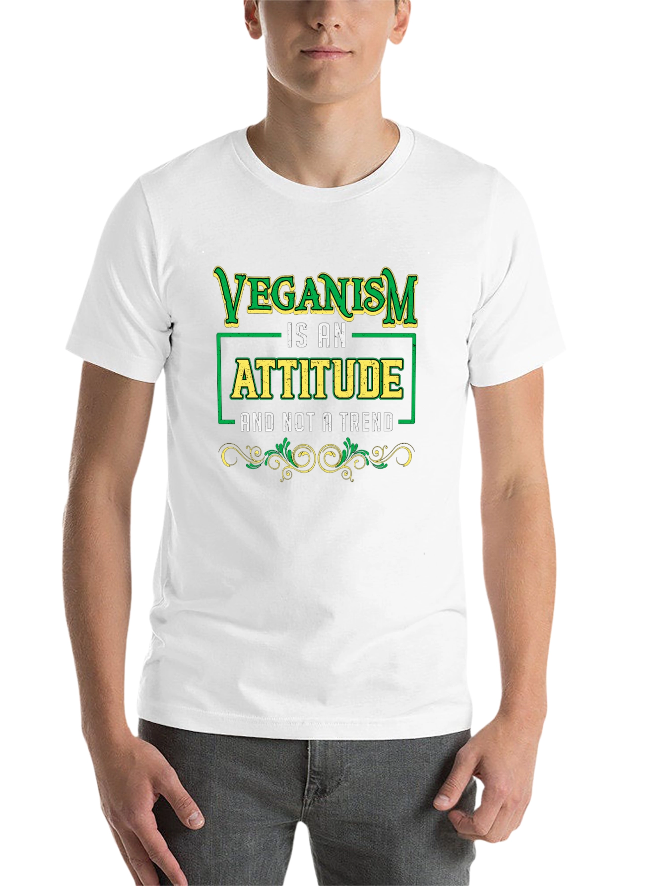 Black Veganism Attitude Black T-Shirt view 14