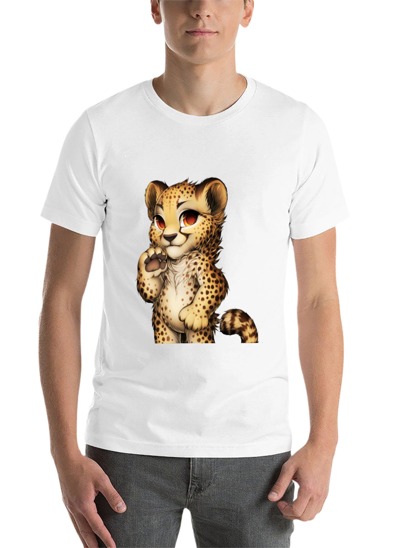Black Cute Cheetah Graphic Tee - Black view 14