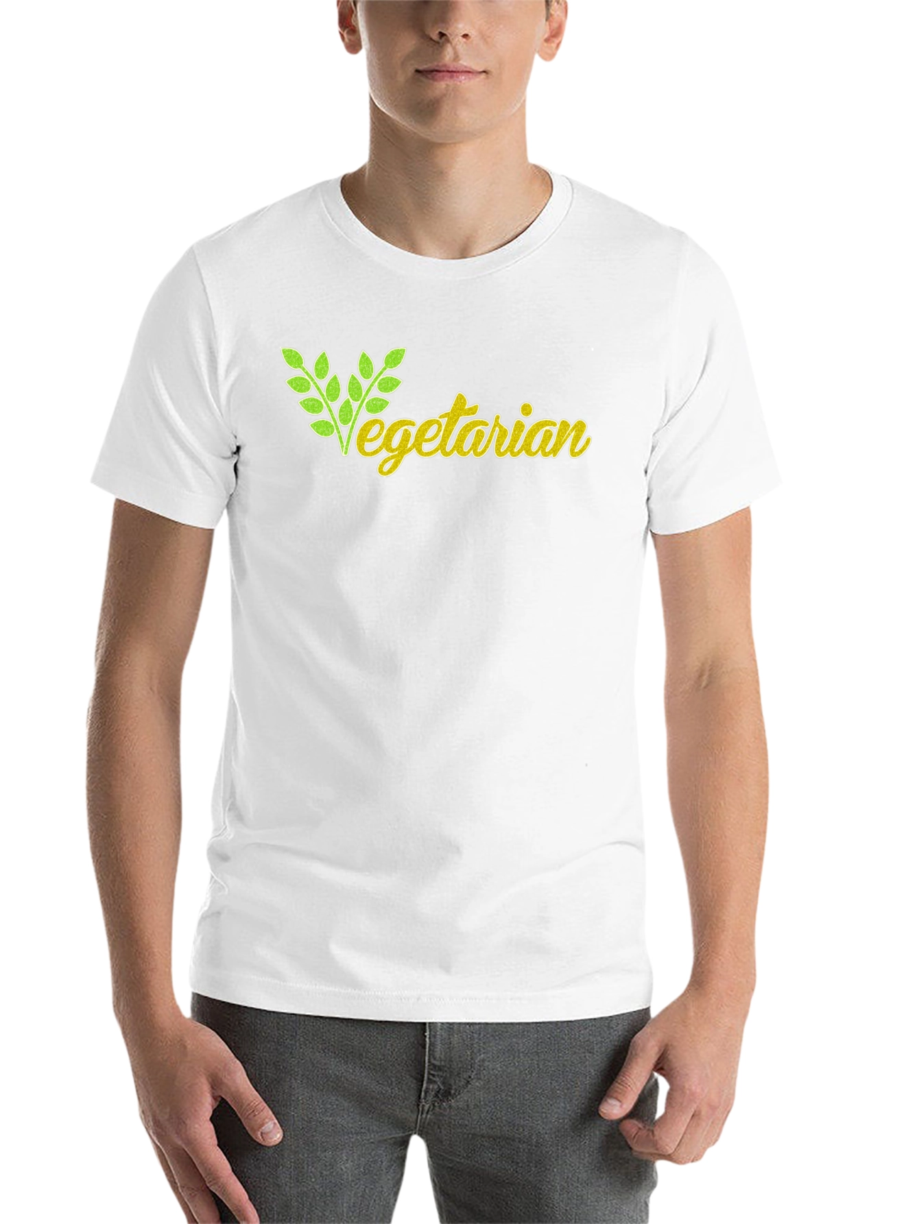 Black Vegetarian Graphic T-Shirt - Black view 14