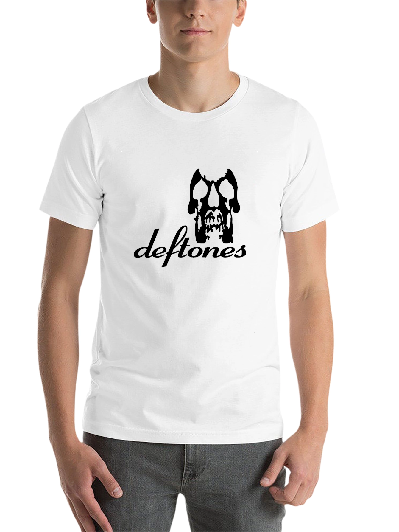 Black Deftones Band Skull Logo Black T-Shirt view 14