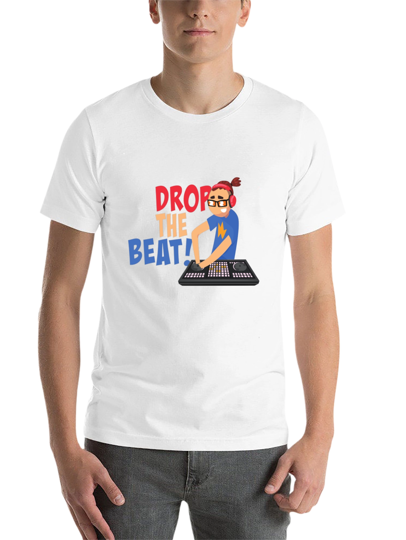 Black Drop the Beat T-Shirt - DJ Graphic Tee view 14