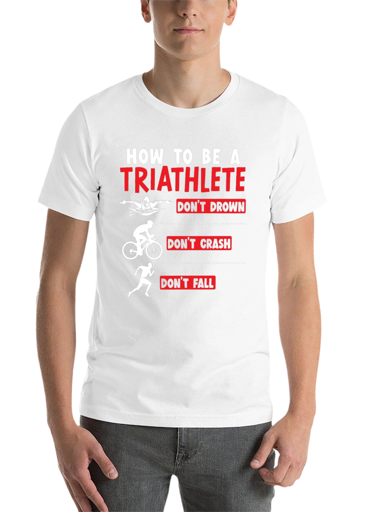 Black Triathlete T-Shirt - Swim Bike Run Funny Tee view 14