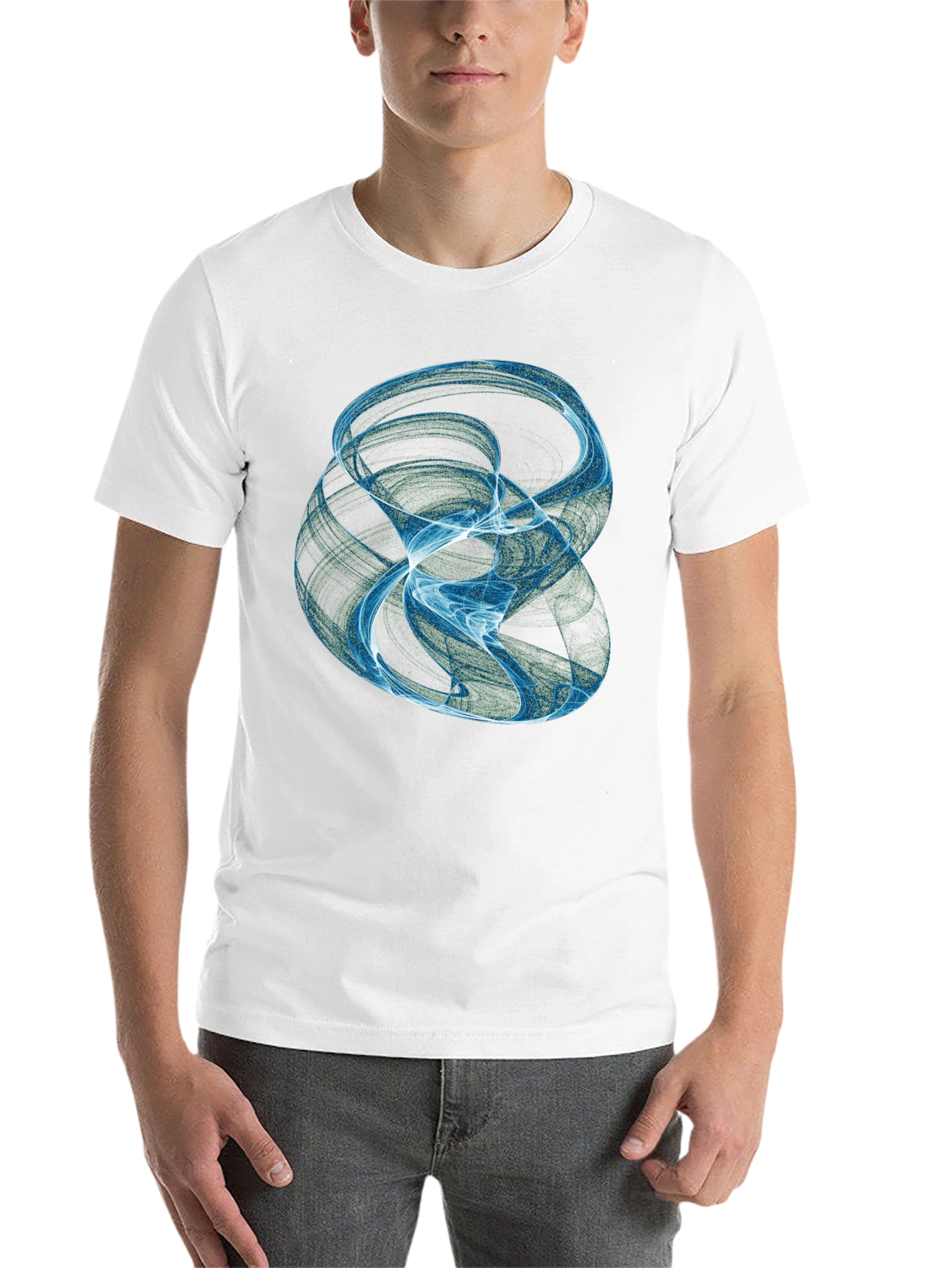 Black Abstract Swirl Graphic Black T-Shirt view 14