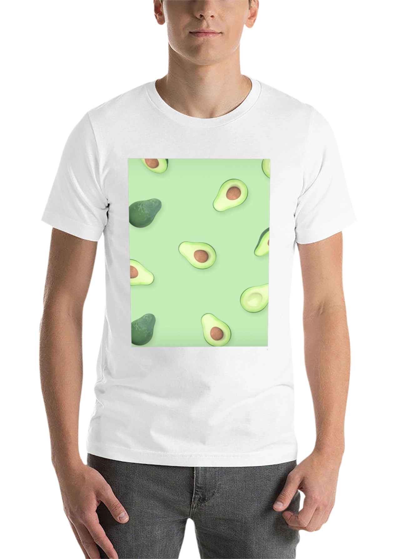 Black Avocado Patterned T-Shirt - Stylish & Unique! view 14