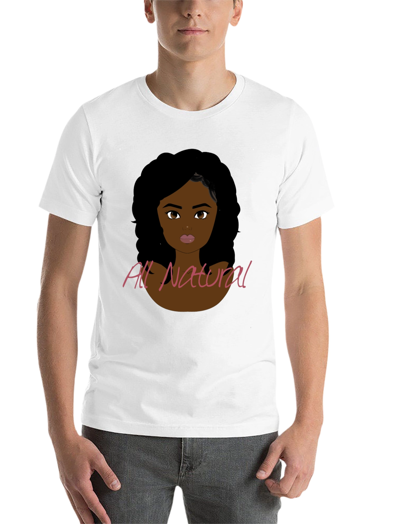 Black All Natural Woman Graphic Print T-Shirt view 14