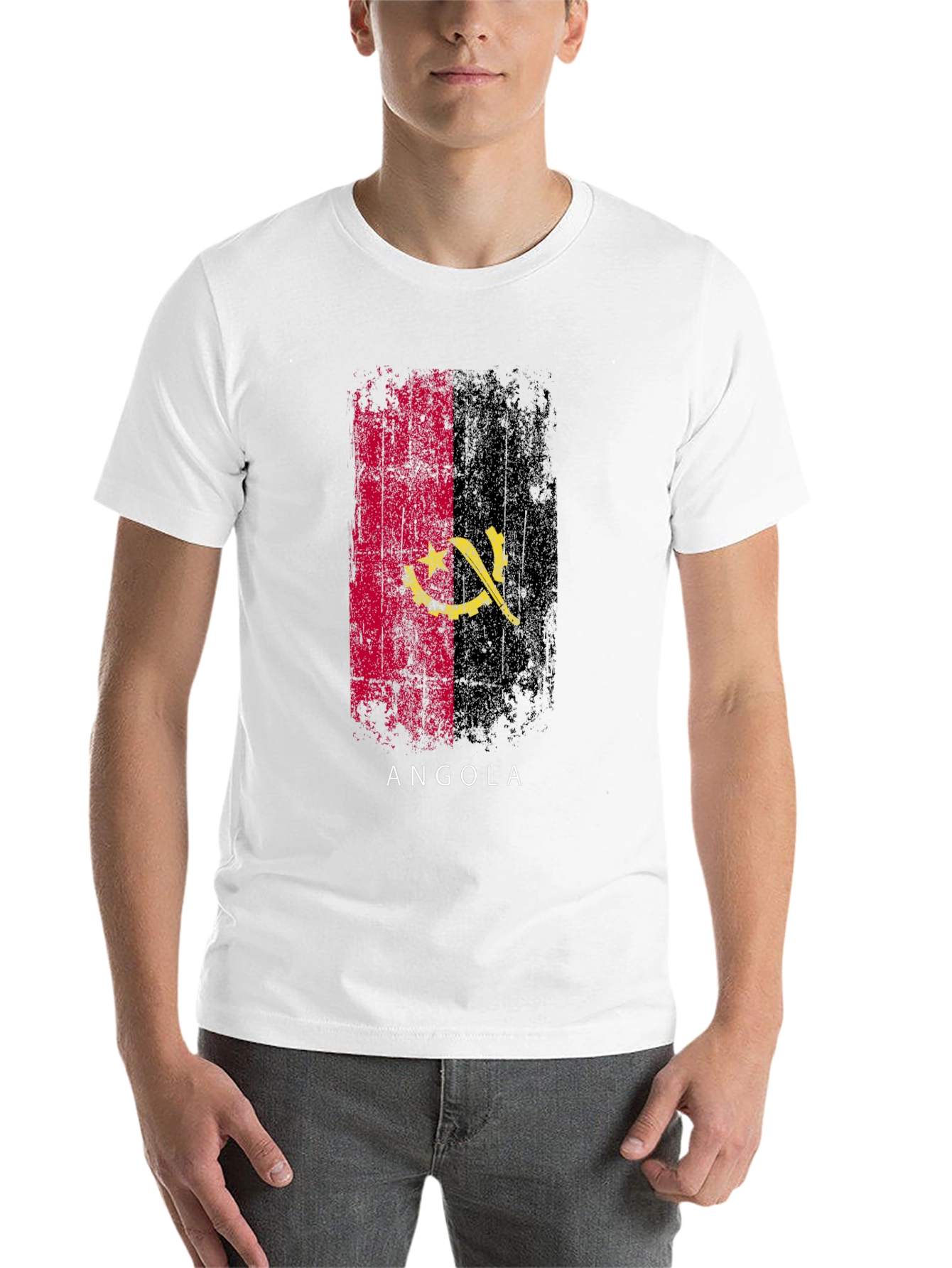 Angola Flag T-Shirt - Black Pride Tee - 14