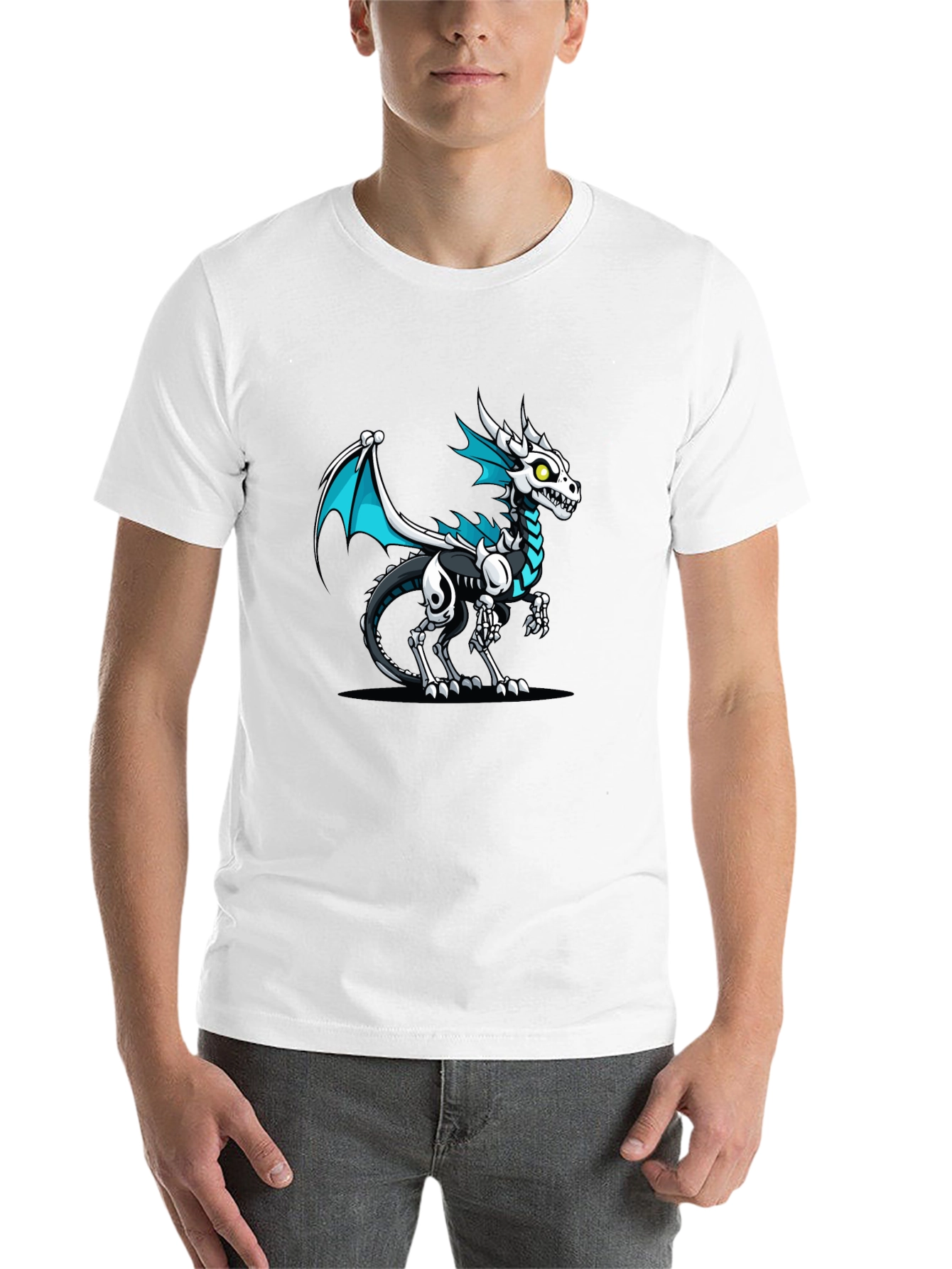 Black Dragon Skeleton Graphic Tee - Black view 14