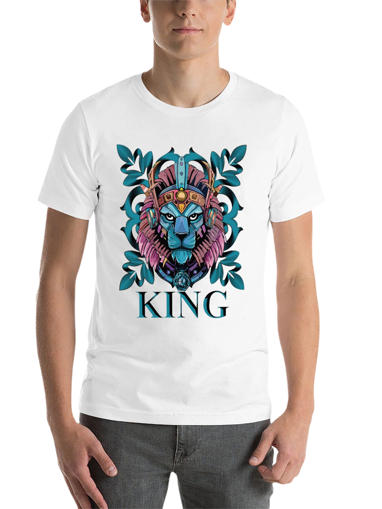 Black King Lion Graphic Tee - Unique Design view 14
