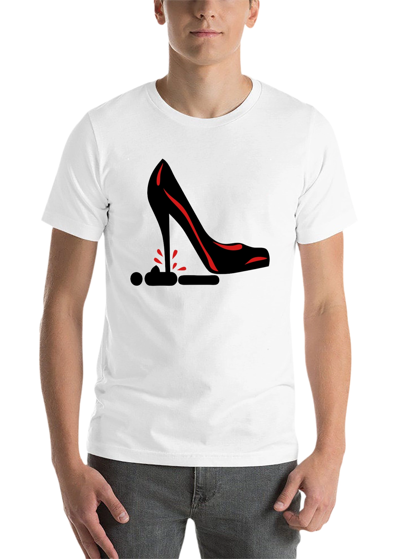 Black High Heel Graphic Black T-Shirt view 14