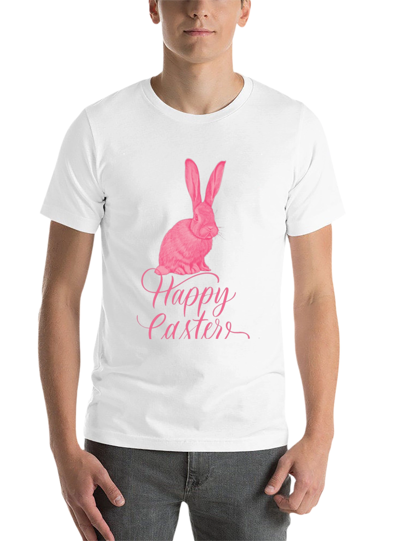 Black Happy Easter Bunny Graphic T-Shirt view 14