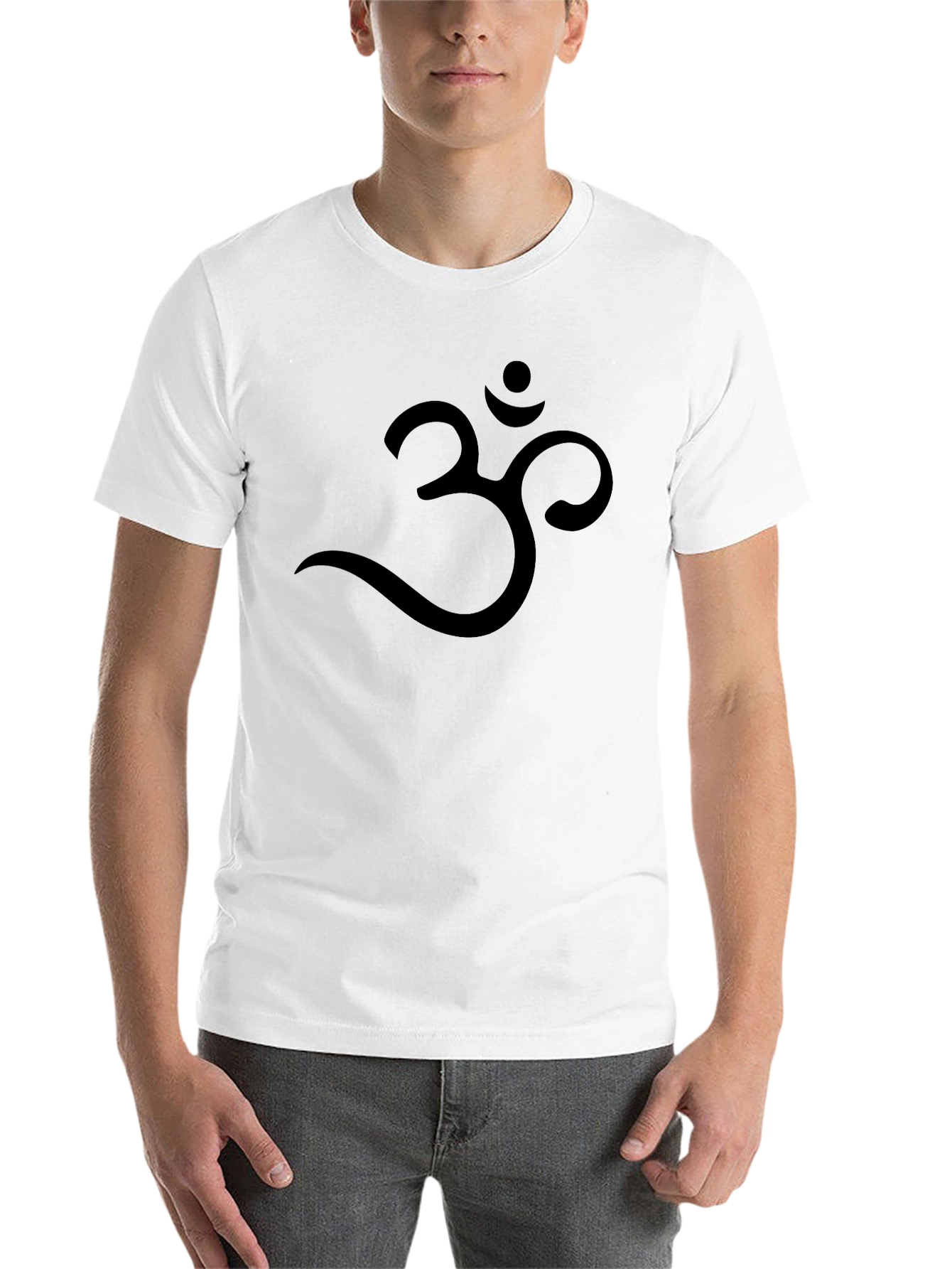 Black Om Symbol Graphic Tee - Relaxed Fit Black T-Shirt view 14