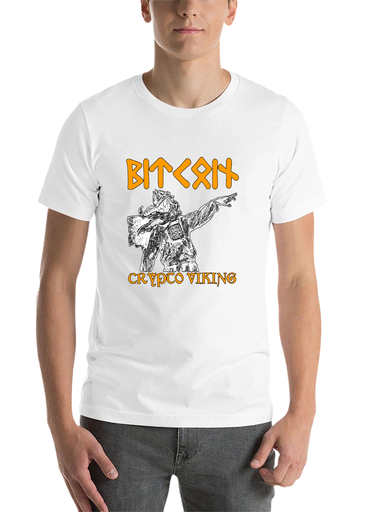 Black Crypto Viking Graphic Tee - Bitcoin Fan T-Shirt view 14
