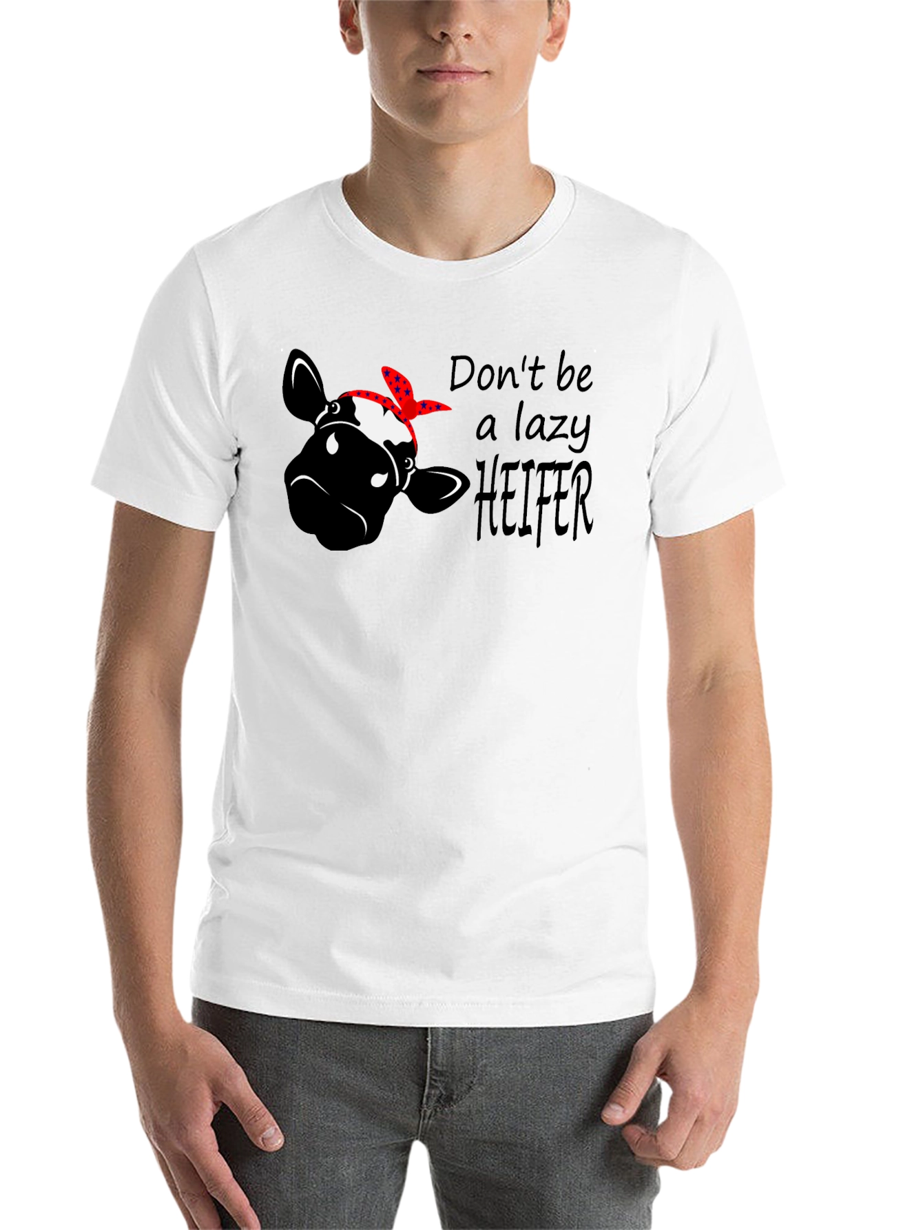 Black Don't Be a Lazy Heifer Graphic Tee view 14