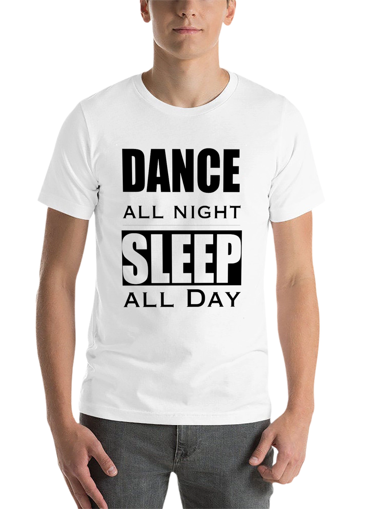 Black Dance All Night Sleep All Day Black T-Shirt view 14