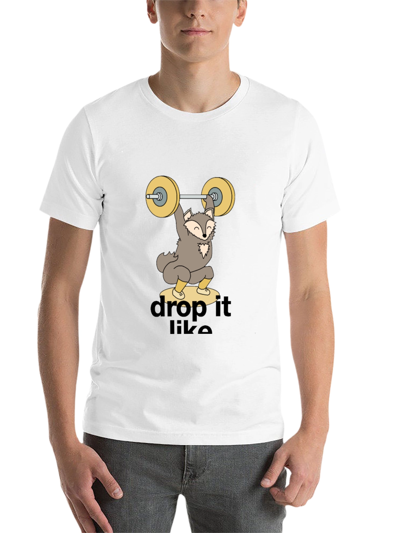 Black Funny Wolf Weightlifting Tee - Drop It Like a Squat view 14