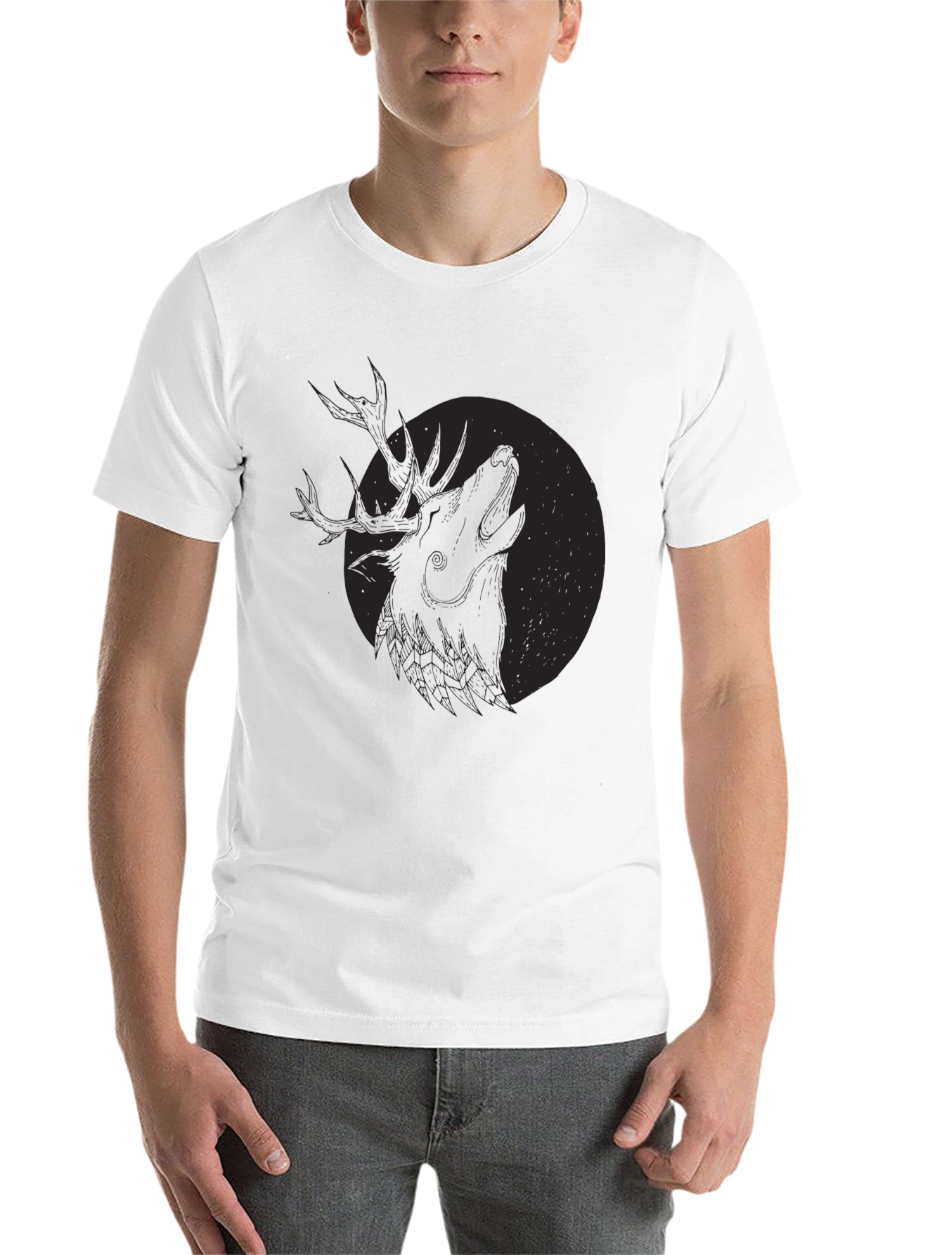 Black Black Deer Howl Graphic Tee view 14