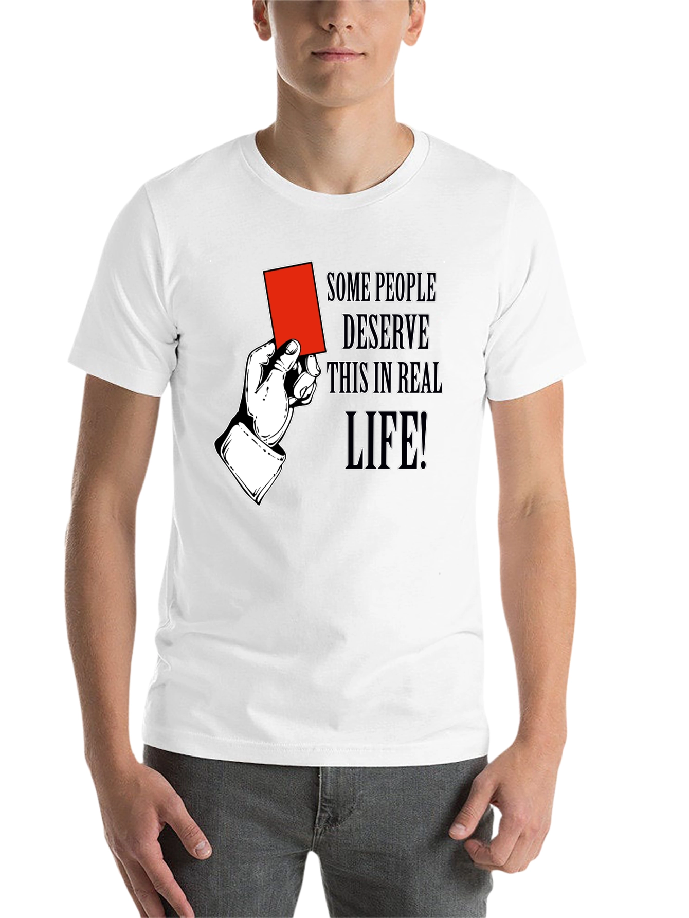 Black Red Card Humor T-Shirt: Some People Deserve It view 14