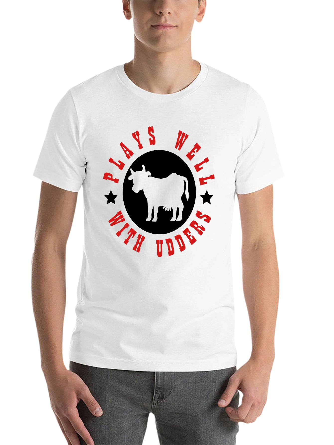 Black Plays Well With Udders Graphic Tee view 14