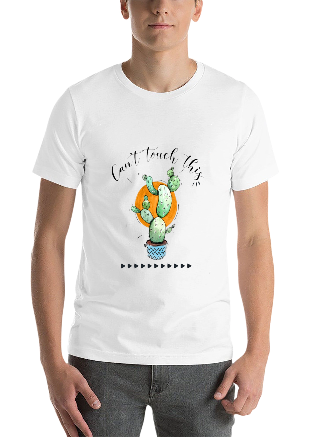 Black Cactus Graphic T-Shirt - "Can't Touch This" Fun Design view 14