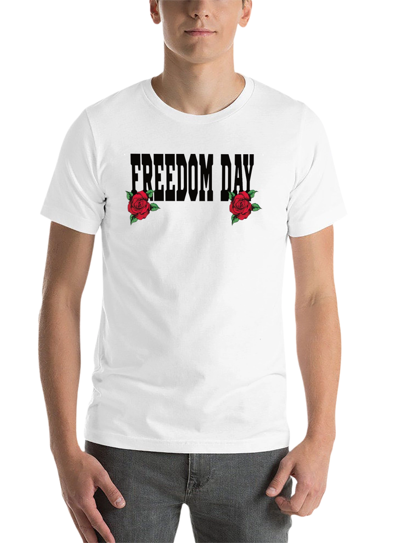 Black Freedom Day Rose Graphic T-Shirt view 14