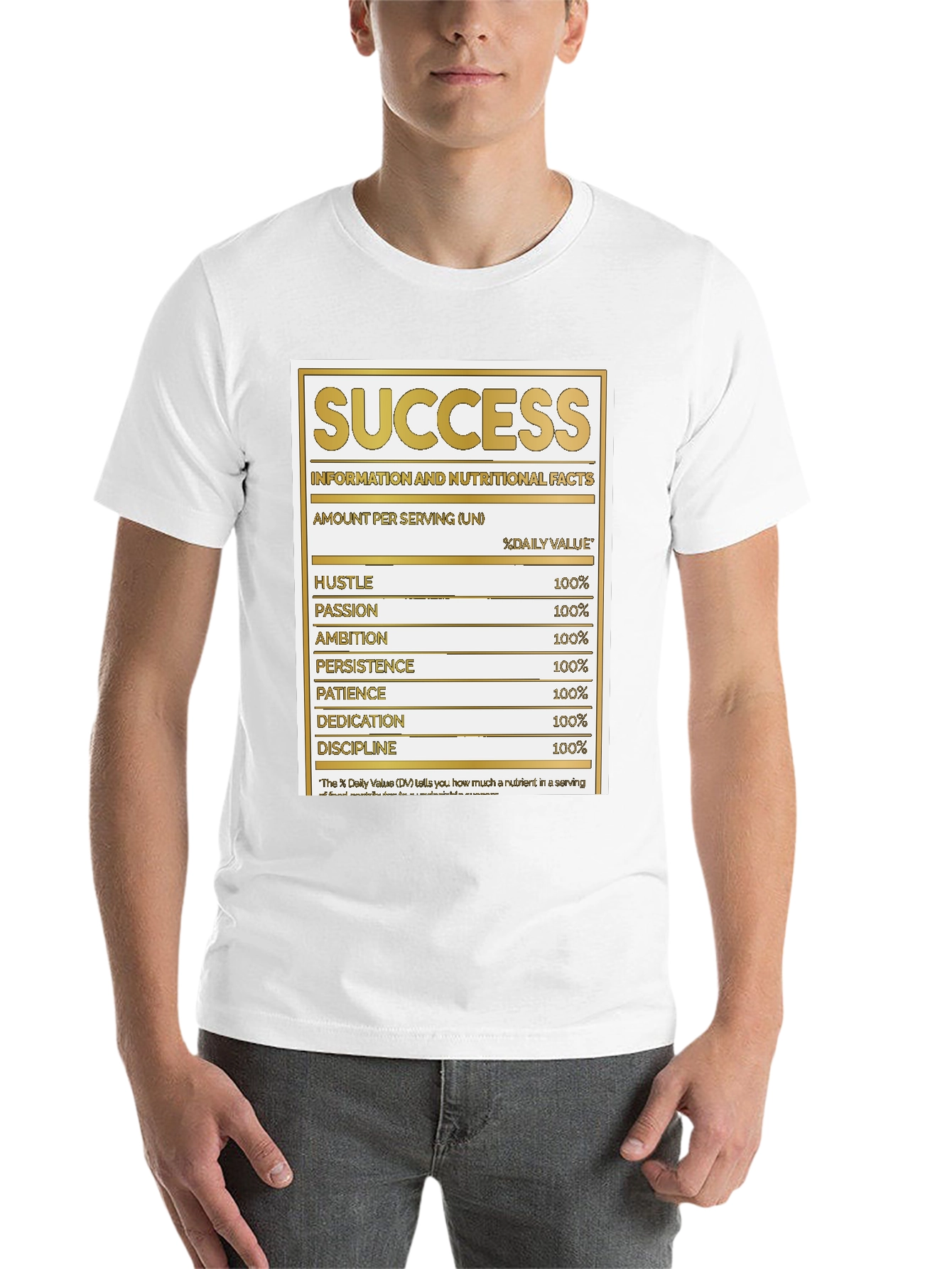 Black Success Nutrition Facts Black T-Shirt view 14