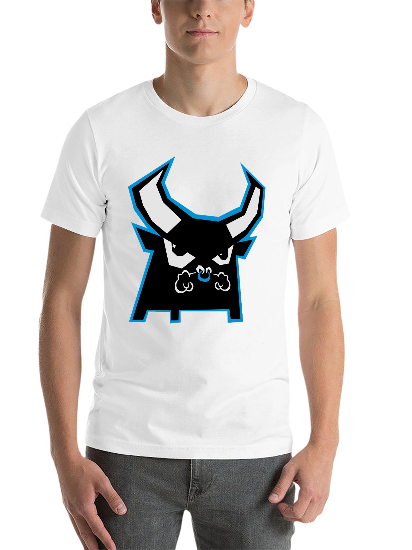 Black Bold Bull Graphic Tee - Black Cotton Casual Wear view 14