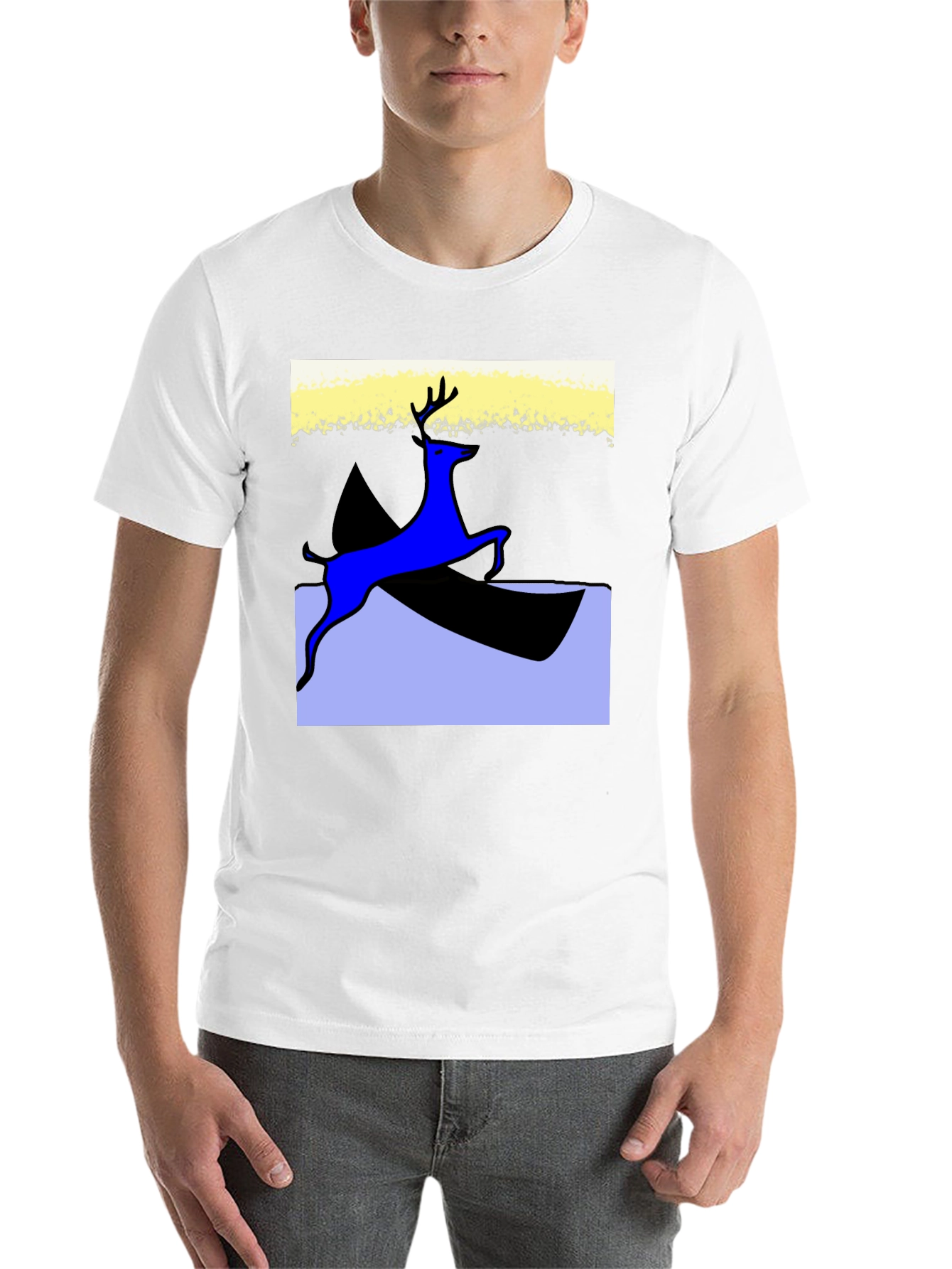 Black Deer Graphic Black T-Shirt - Unique Artistic Design view 14