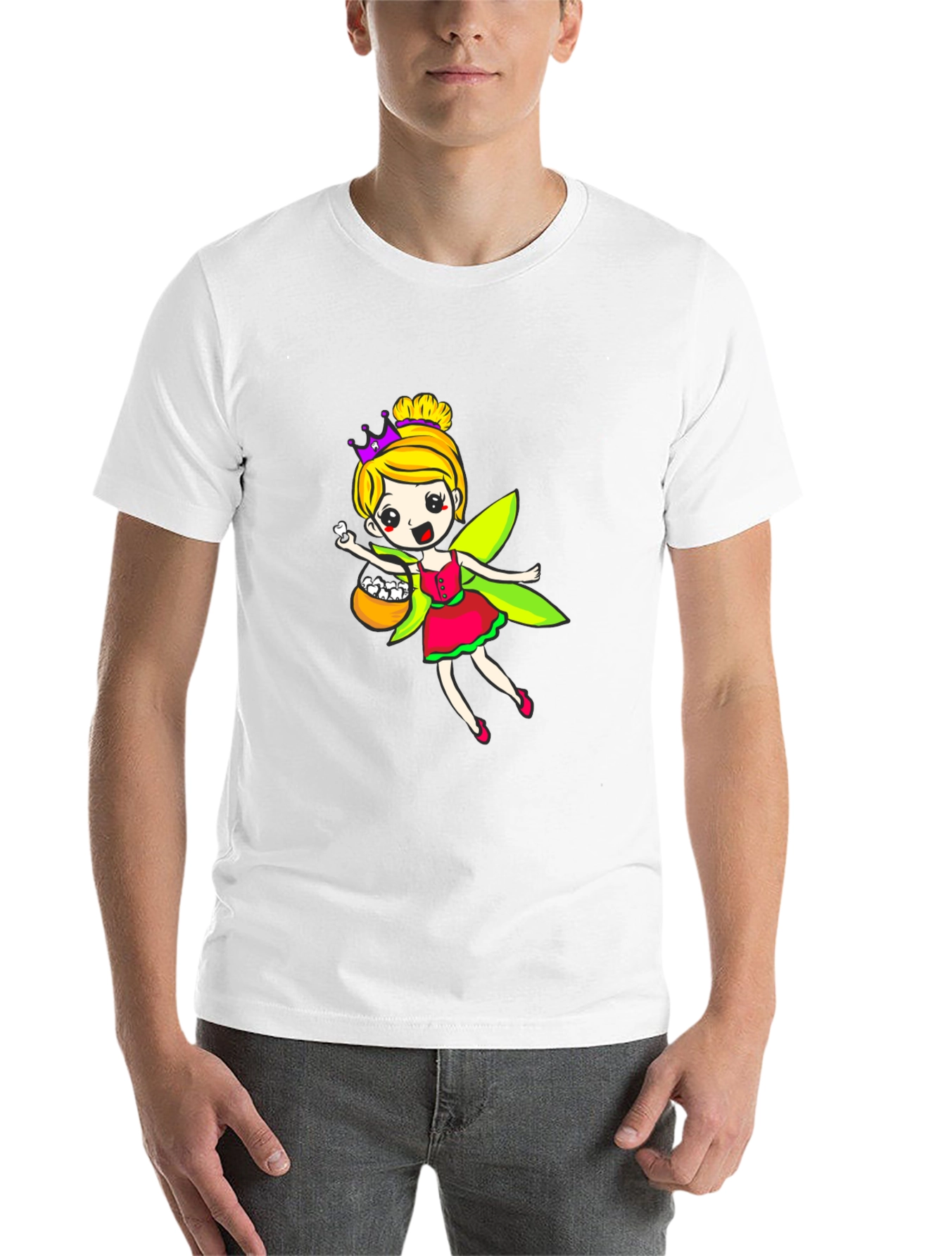 Black Fairy Princess T-Shirt - Cartoon Design view 14