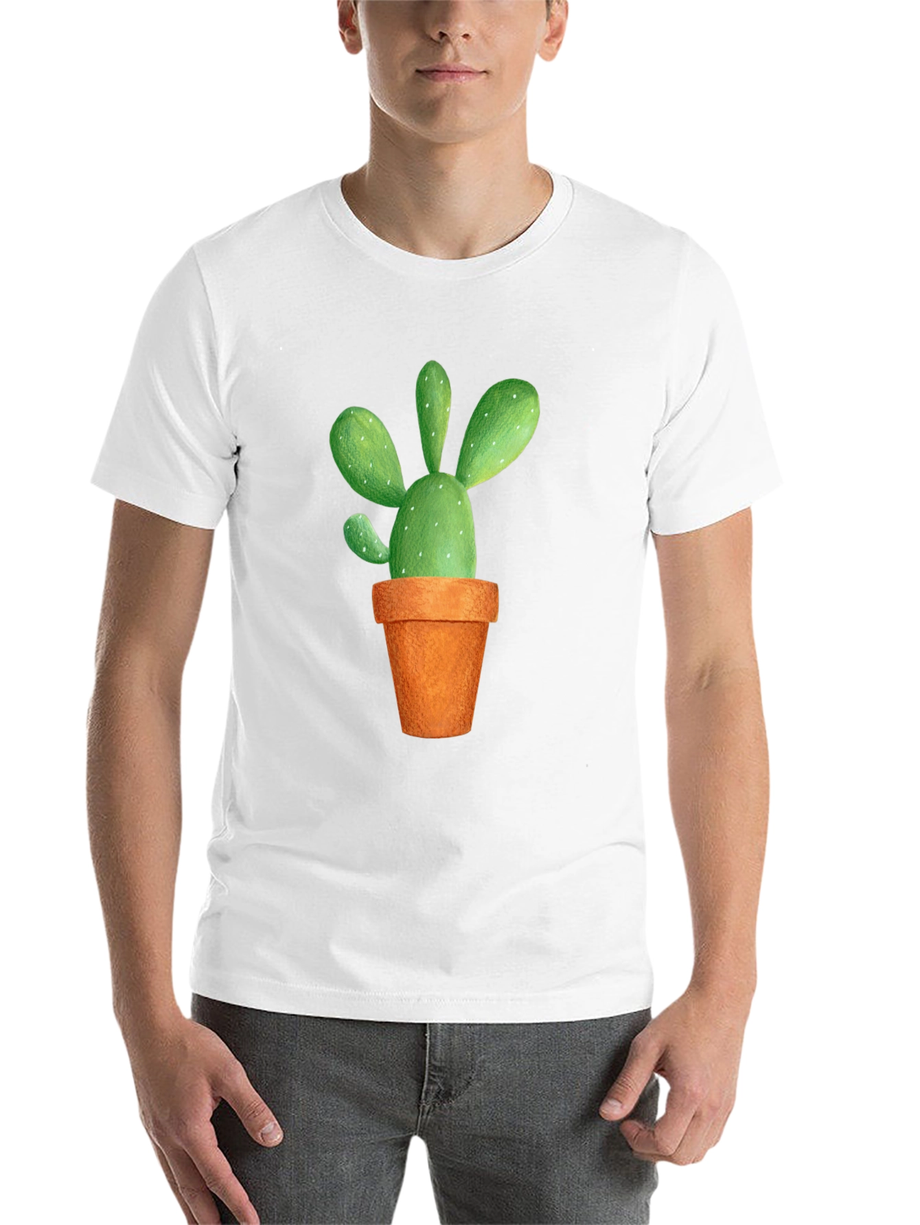 Black Cactus Graphic Tee - Potted Plant Design view 14