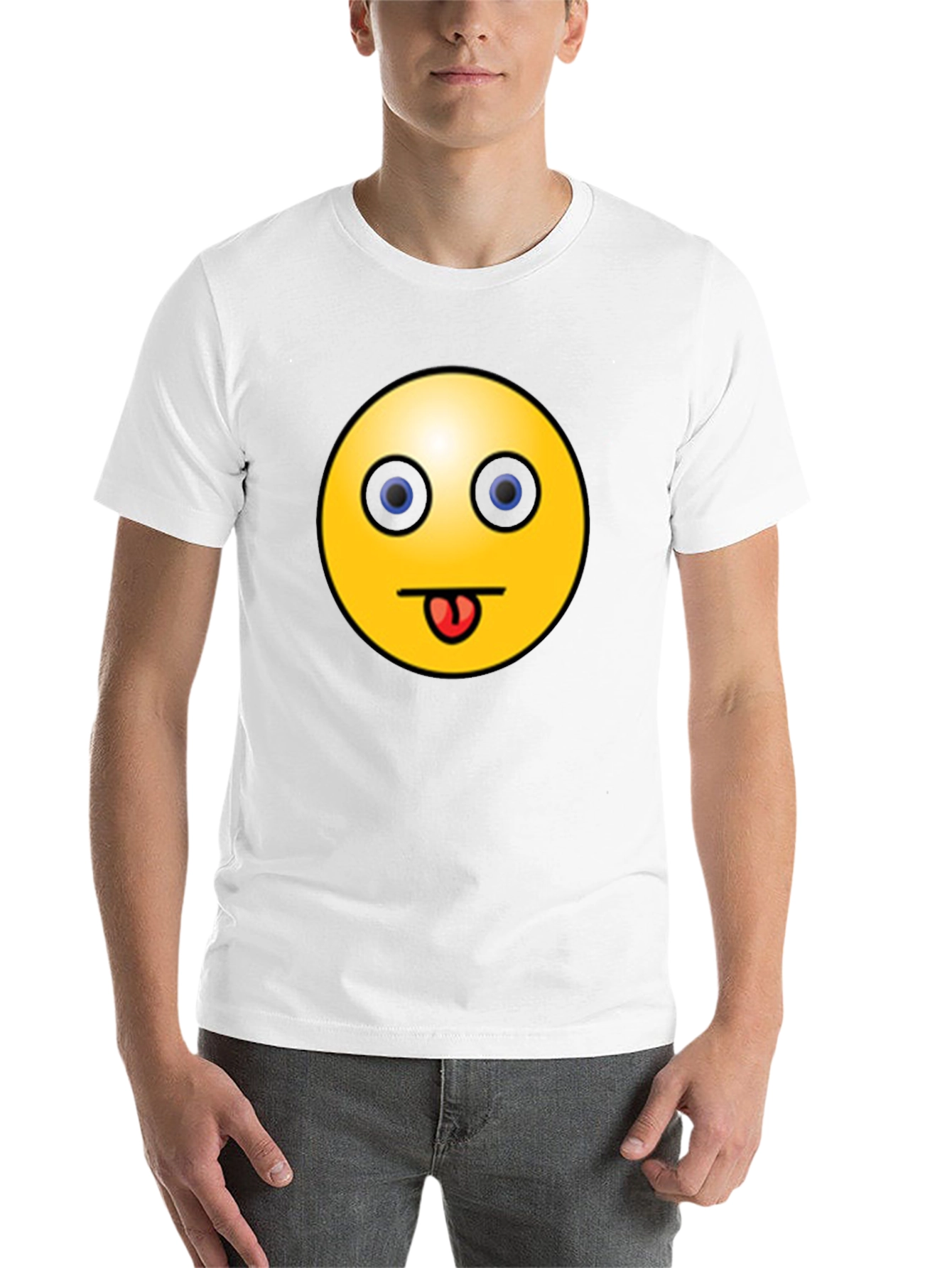 Black Funny Emoji Graphic Black T-Shirt - Tongue Out Smiley view 14