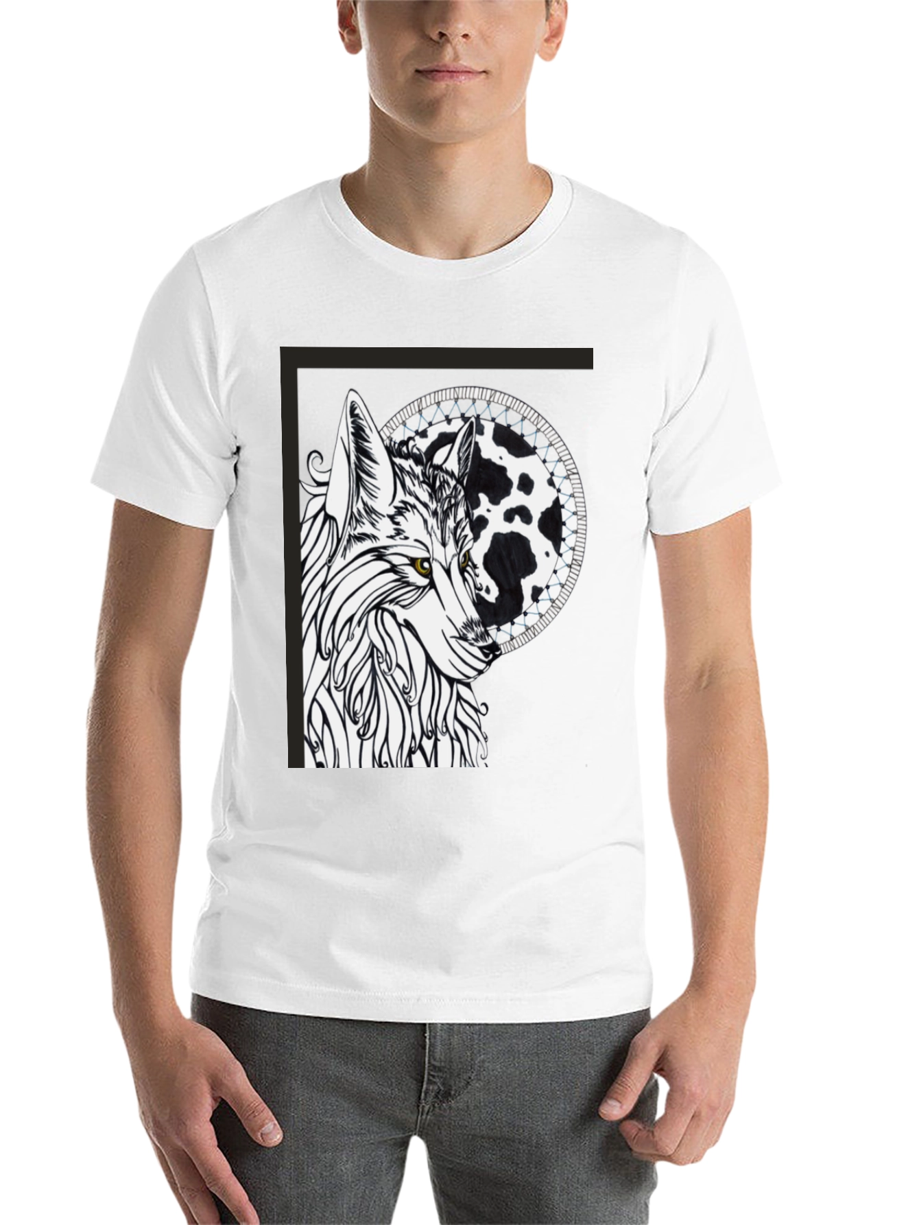 Black Wolf Graphic Tee - Black Cotton Blend view 14