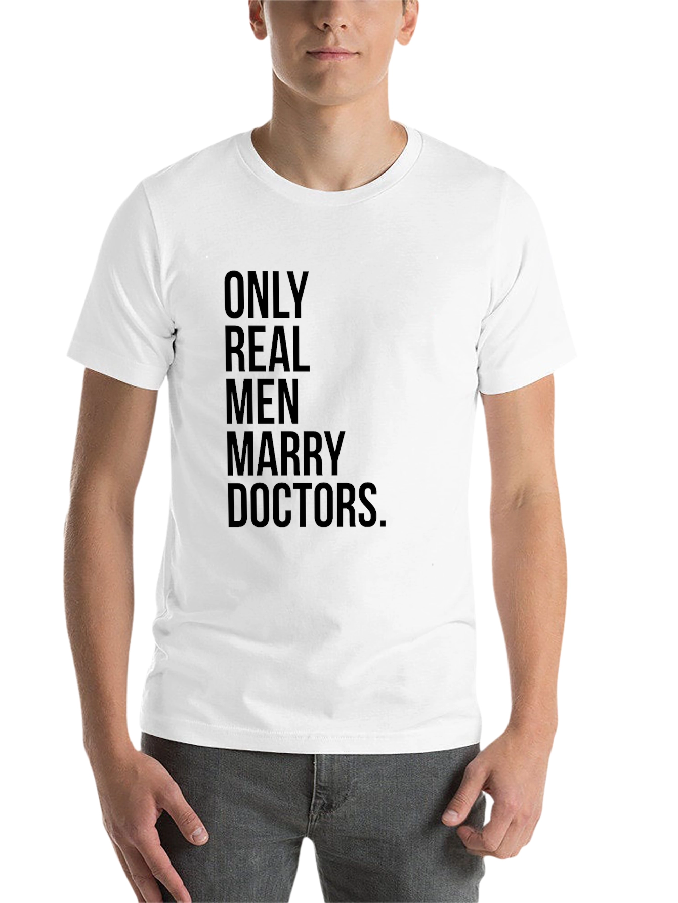 Black Only Real Men Marry Doctors T-Shirt view 14