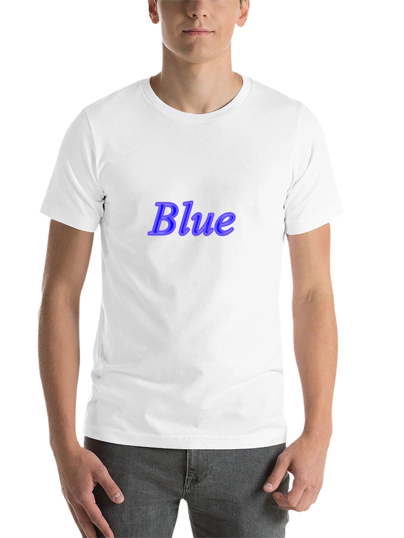 Black Stylish Black T-Shirt with "Blue" Text view 14