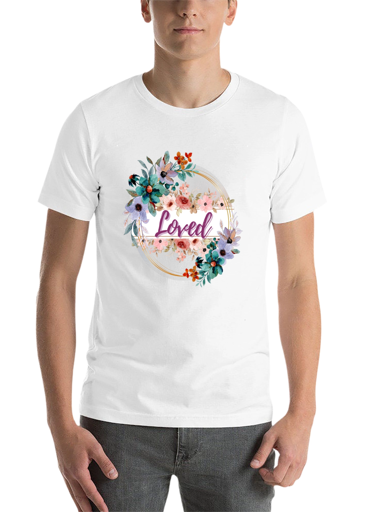 Black Floral Loved T-Shirt view 14