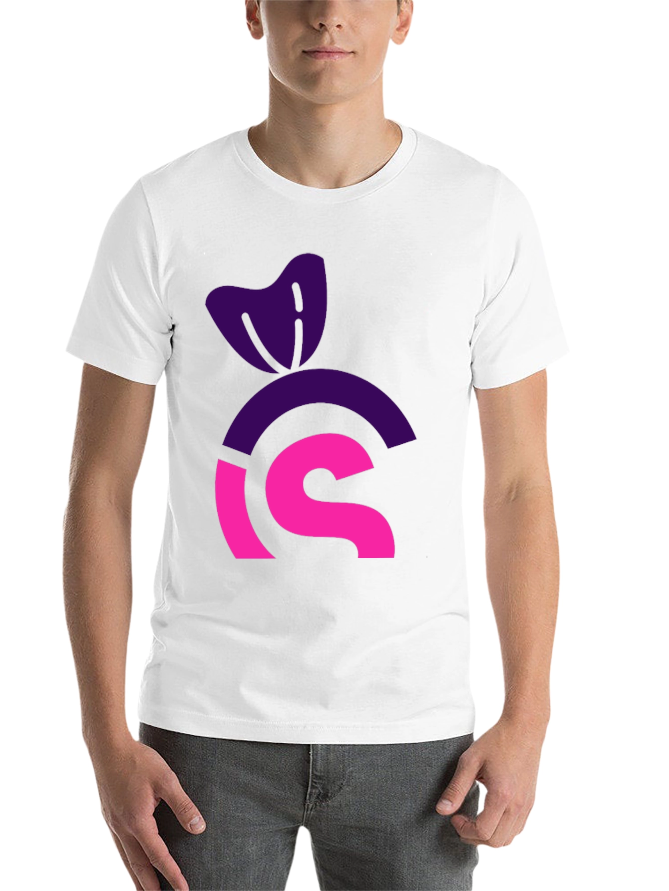 Black Modern Graphic Tee: Purple & Pink Icon Design view 14
