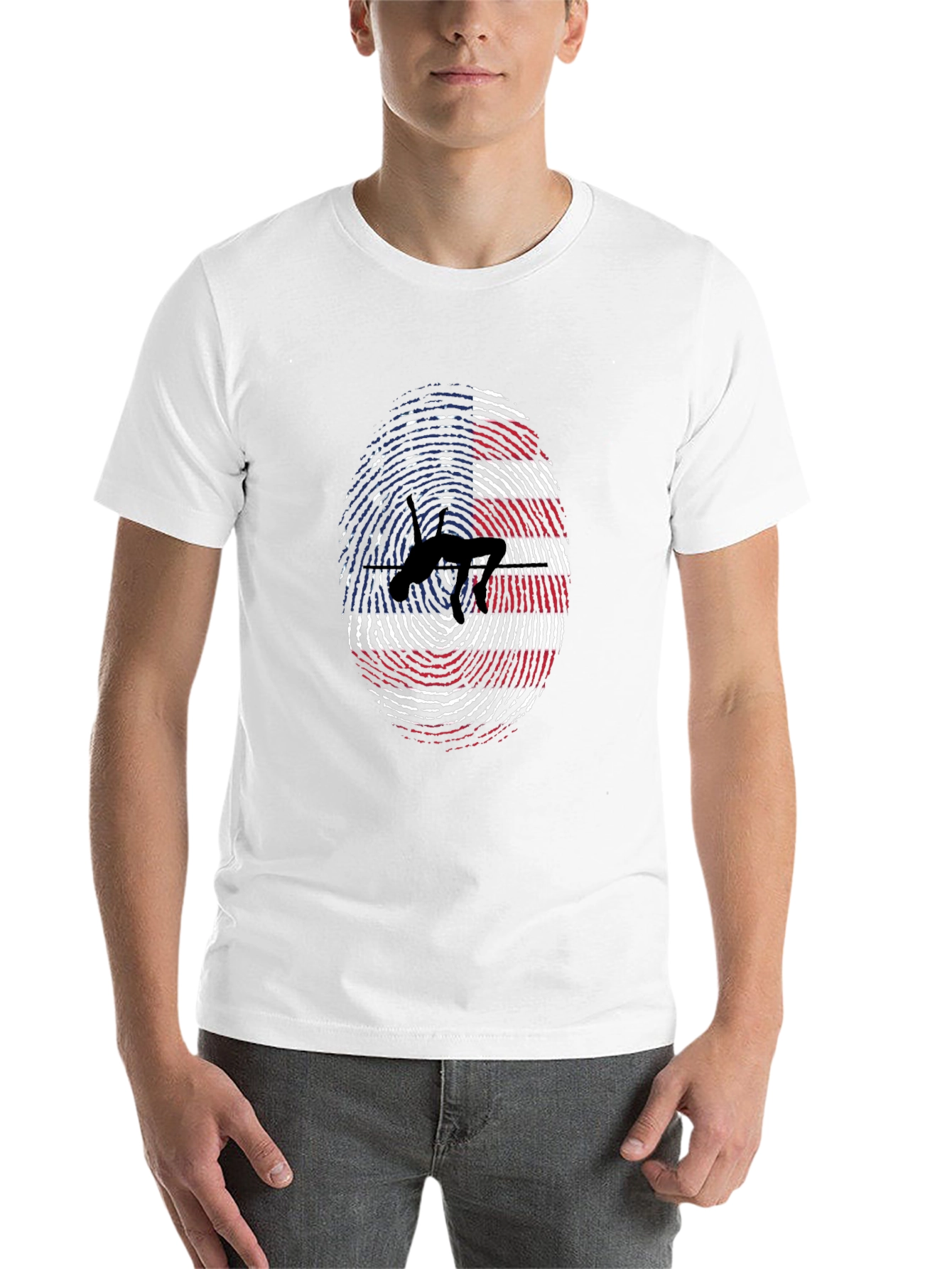 Black American High Jump Fingerprint T-Shirt view 14