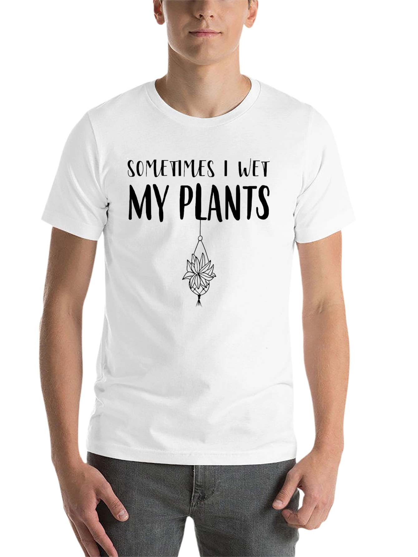Black Sometimes I Wet My Plants Graphic Tee view 14