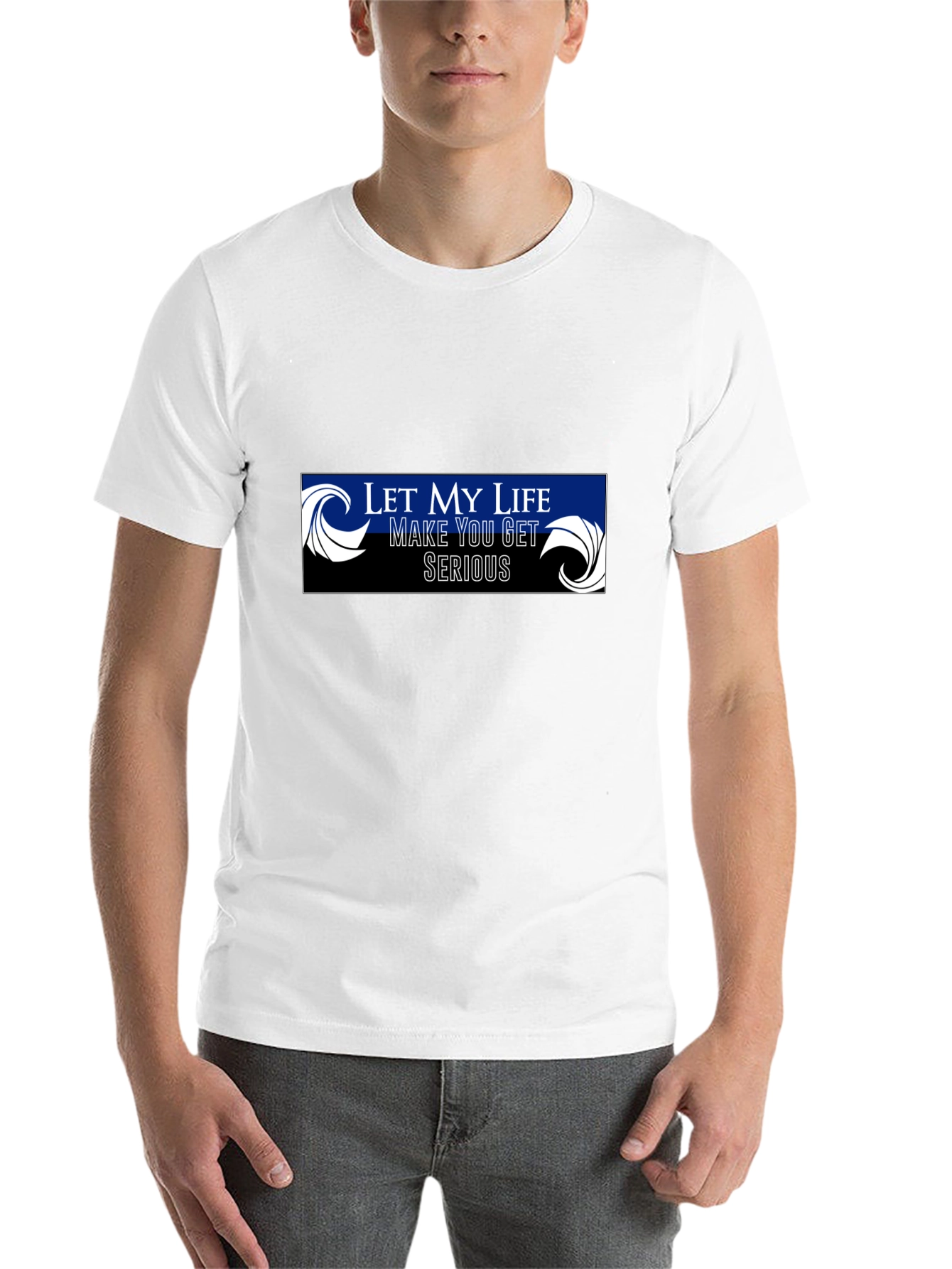 Black Let My Life Make You Get Serious Black Graphic Tee view 14