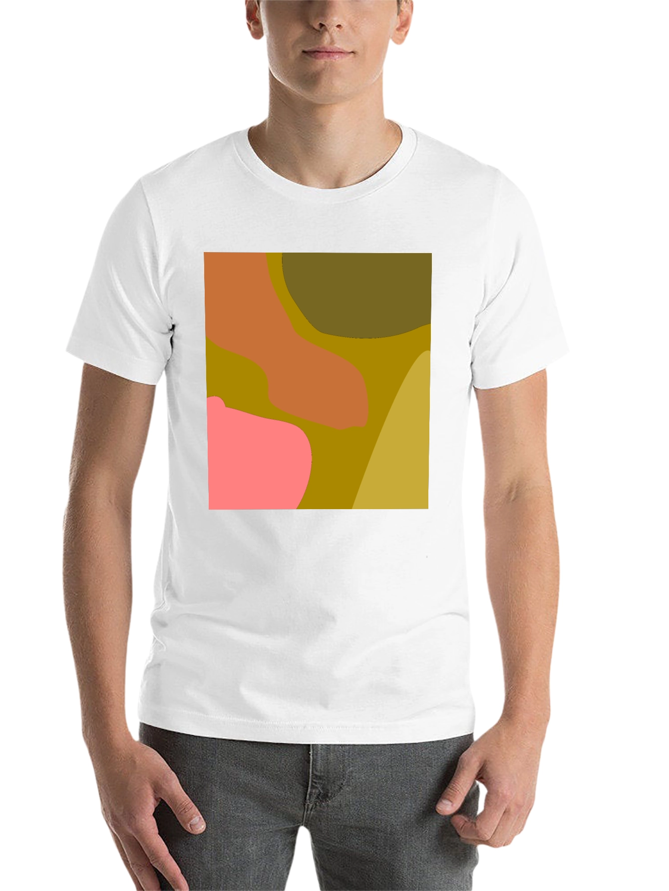 Black Abstract Color Block Graphic Tee view 14