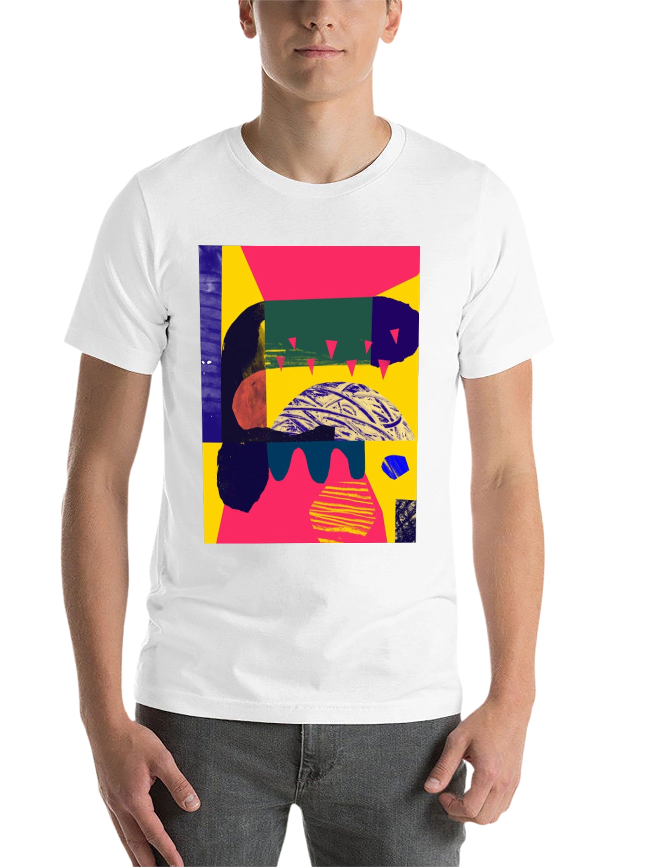 Black Abstract Graphic Black T-Shirt view 14